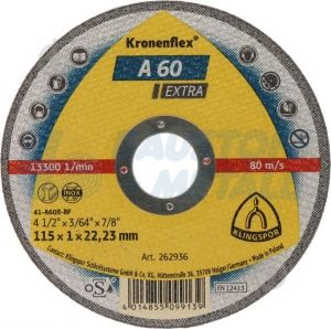 Klingspor A60 Extra 115x1.0x22.23 мм рязане на стомана, 1 брой