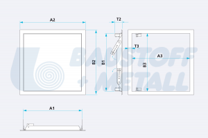 Ревизионен отвор RUG Softline Comfort бял 300x300х20мм RAL 9016 ревизионна вратичка произведено в Германия