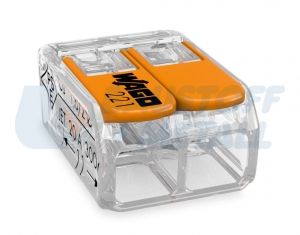 Бърза връзка 2 х 0,2 - 4 мм² WAGO за гъвкав проводник, пакет 10 бр.