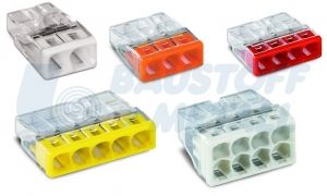 Клема за твърд проводник WAGO 3 x 0.5 - 2.5 мм² оранжева, пакет 10 бр.