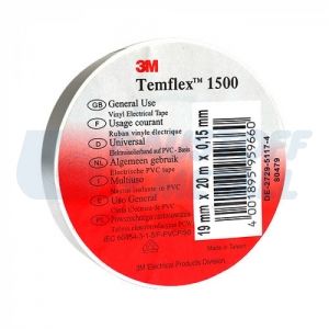 Лента изолирбанд 3M TEMFLEX 1500 20 м 19 х 0,15 мм бяла
