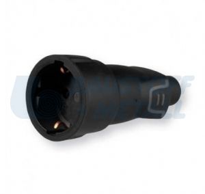 Куплунг черен гумиран 2Р+Е немски стандарт Legrand