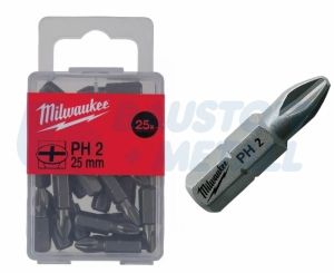 Накрайници PH2 x 25 мм Milwaukee 25 бр