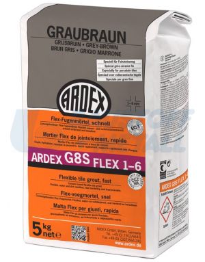 Фугиращ състав Ардекс G8 S 1-6 сиво кафяв 5 кг