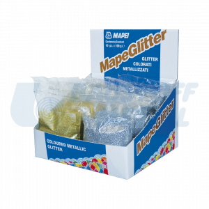 Добавка за цветен блясък с метален ефект Mapei Mapeglitter Silver комплект 10х0.1 кг