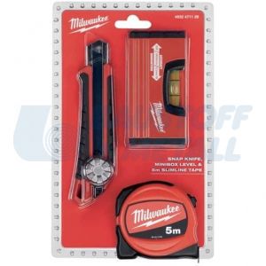 Комплект ролетка 5 м, нивелир и макетен нож 18 мм Milwaukee